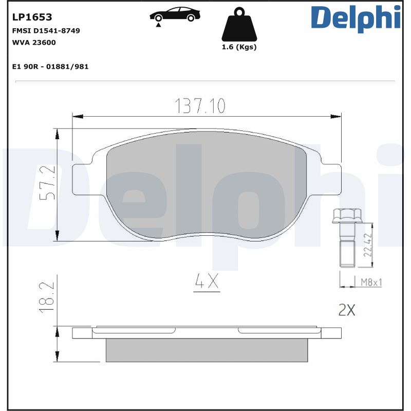 Placute frana DELPHI LP1653