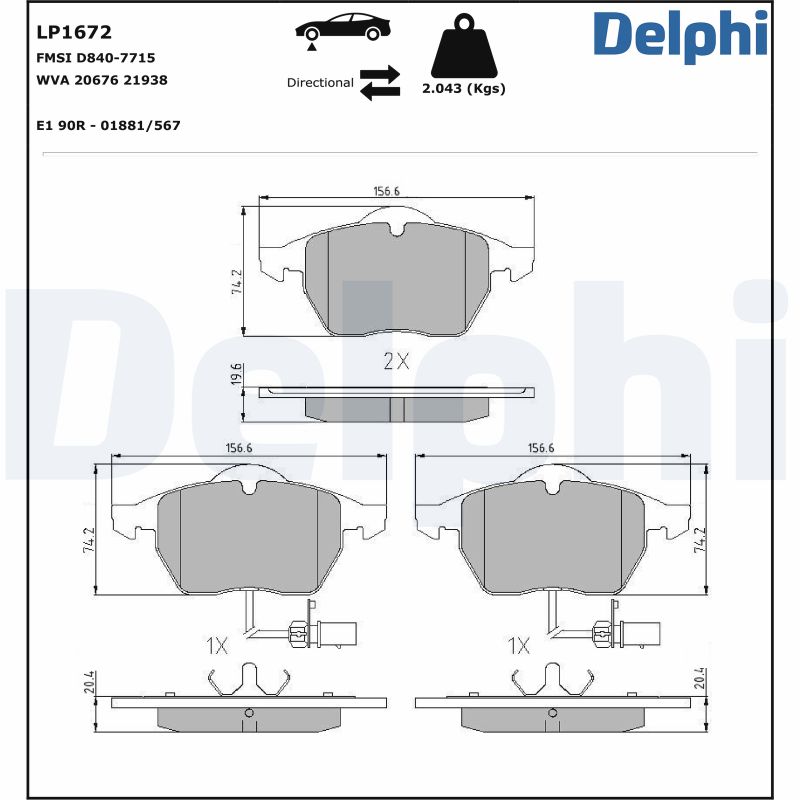 Placute frana DELPHI LP1672