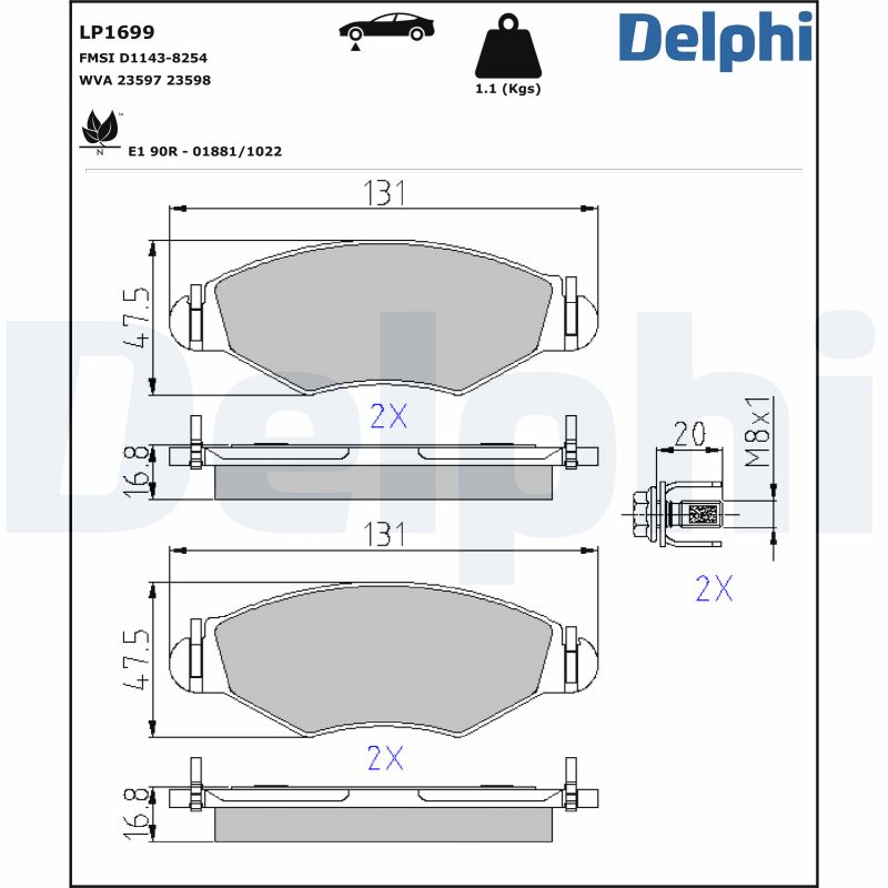 Placute frana DELPHI LP1699