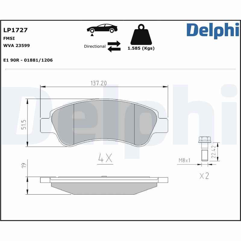 Placute frana DELPHI LP1727