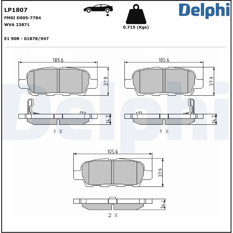 Placute frana DELPHI LP1807