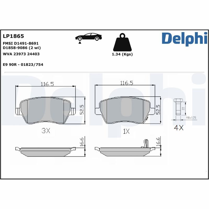 Placute frana DELPHI LP1865