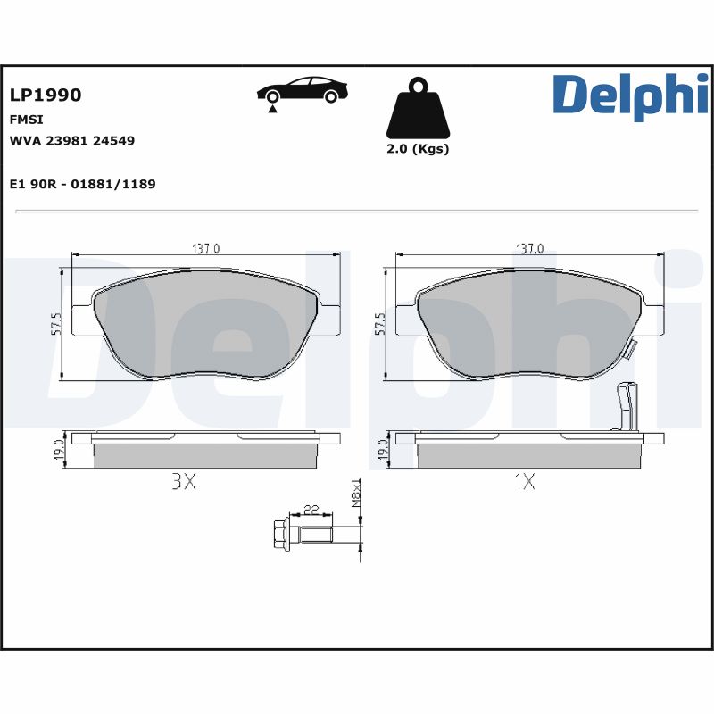Placute frana DELPHI LP1990