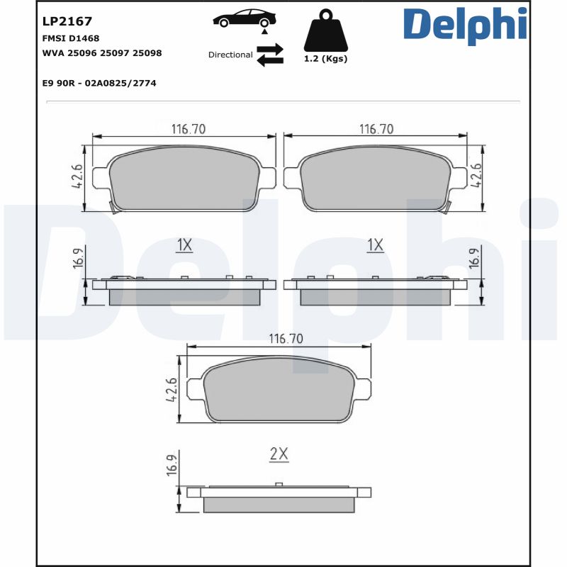 Placute frana DELPHI LP2167
