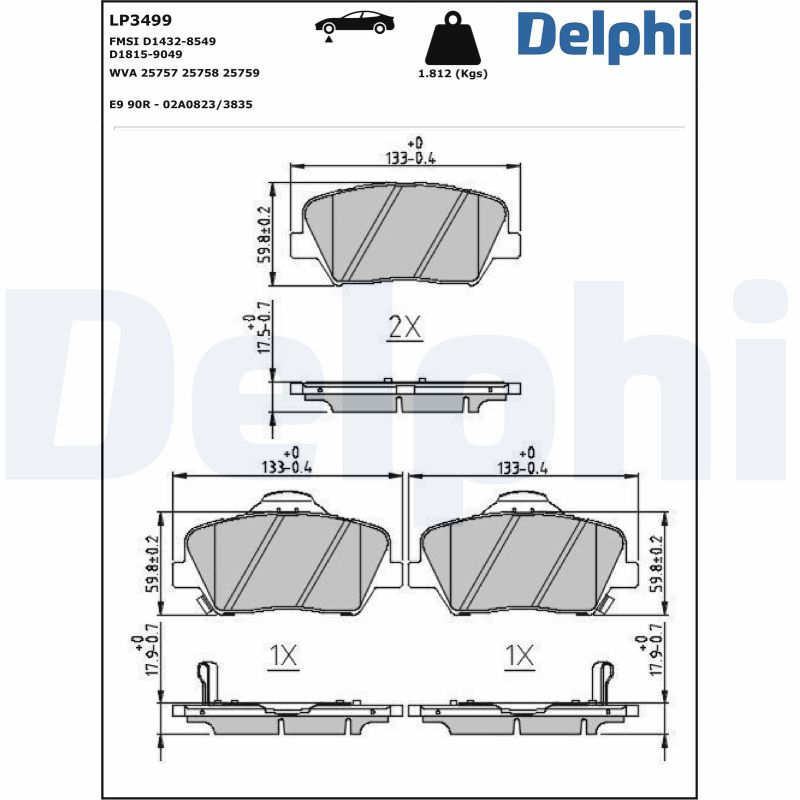 Placute frana DELPHI LP3499