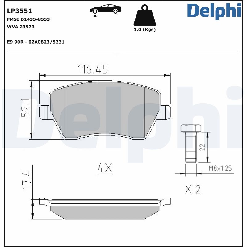 Placute frana DELPHI LP3551