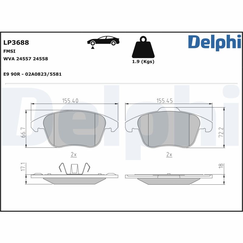 Placute frana DELPHI LP3688