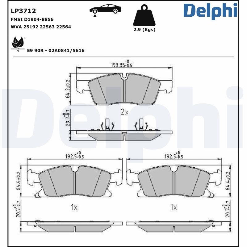 Placute frana DELPHI LP3712