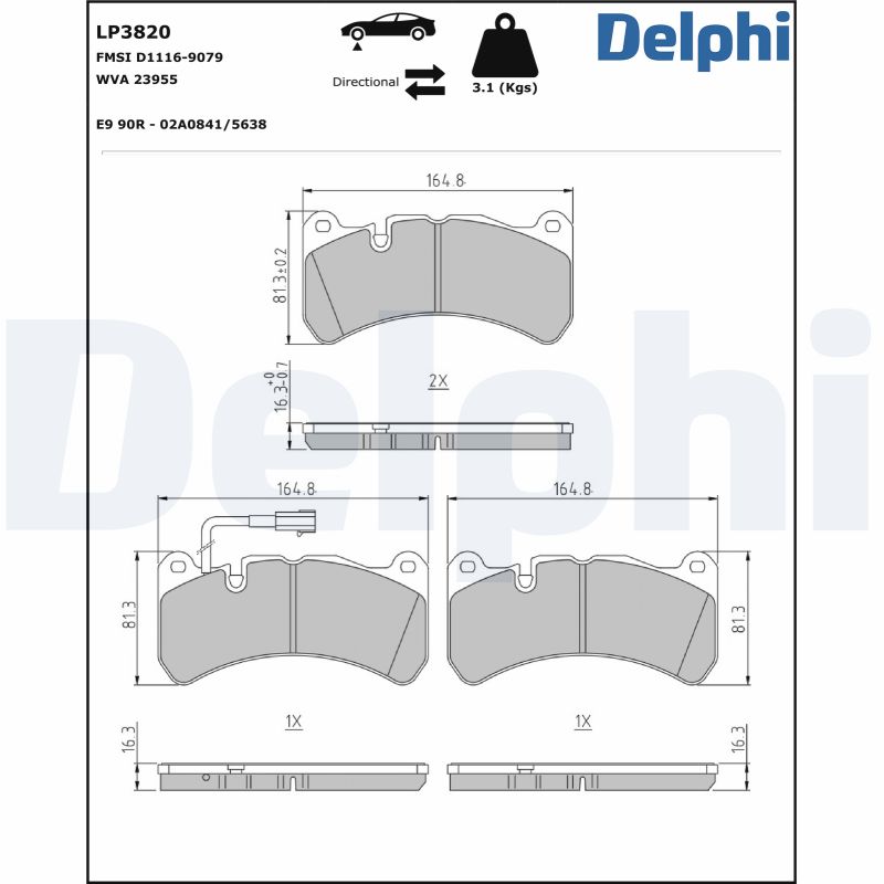 Placute frana DELPHI LP3820