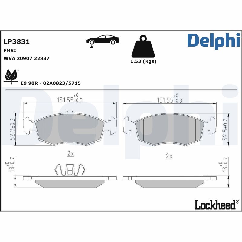 Placute frana DELPHI LP3831