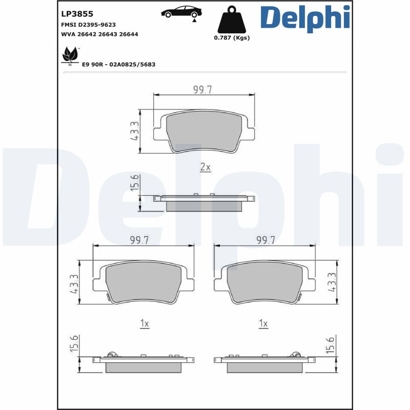 Placute frana DELPHI LP3855