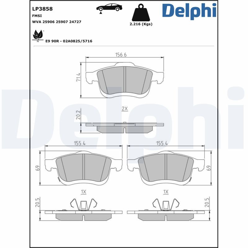 Placute frana DELPHI LP3858