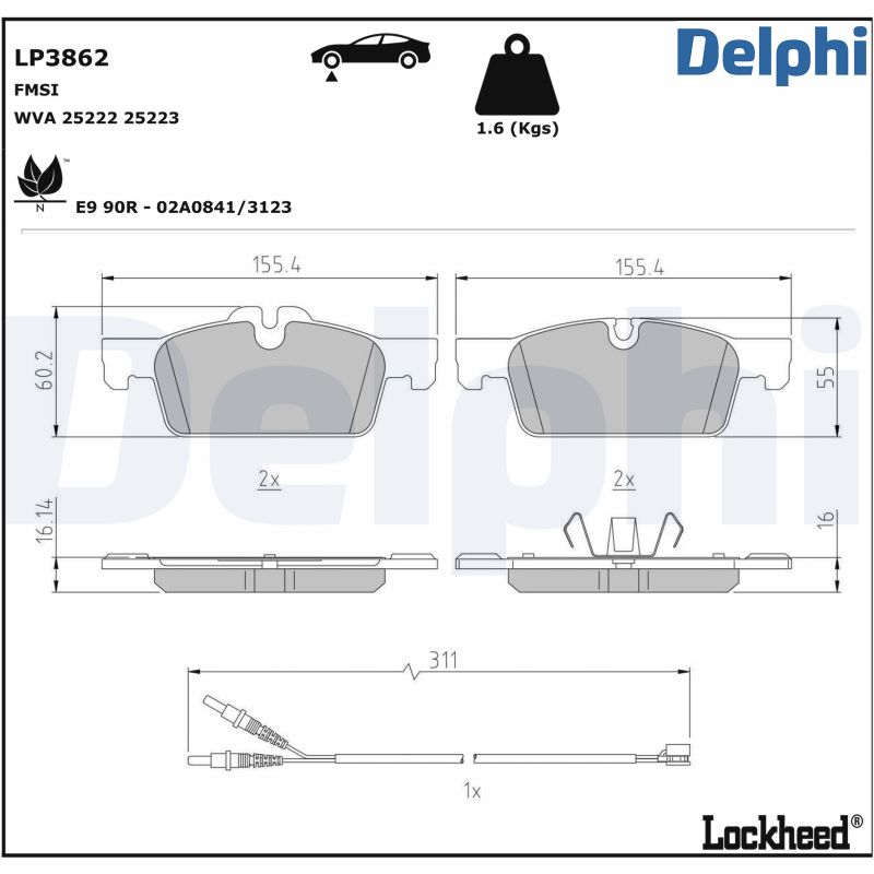 Placute frana DELPHI LP3862