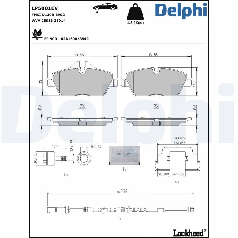 Placute frana DELPHI LP5001EV