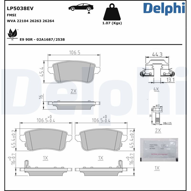 Placute frana DELPHI LP5038EV