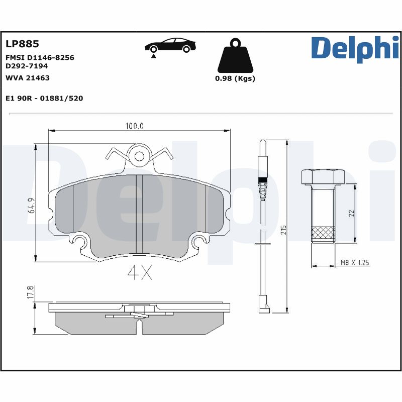 Placute frana DELPHI LP885