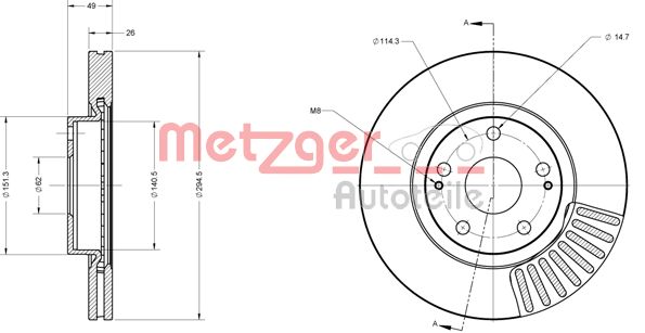 Disc frana METZGER 6110276