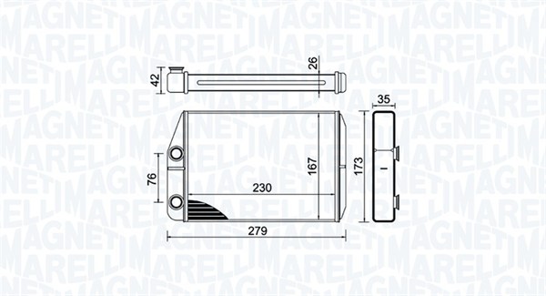 Schimbator caldura incalzire habitaclu MAGNETI MARELLI 350218443000